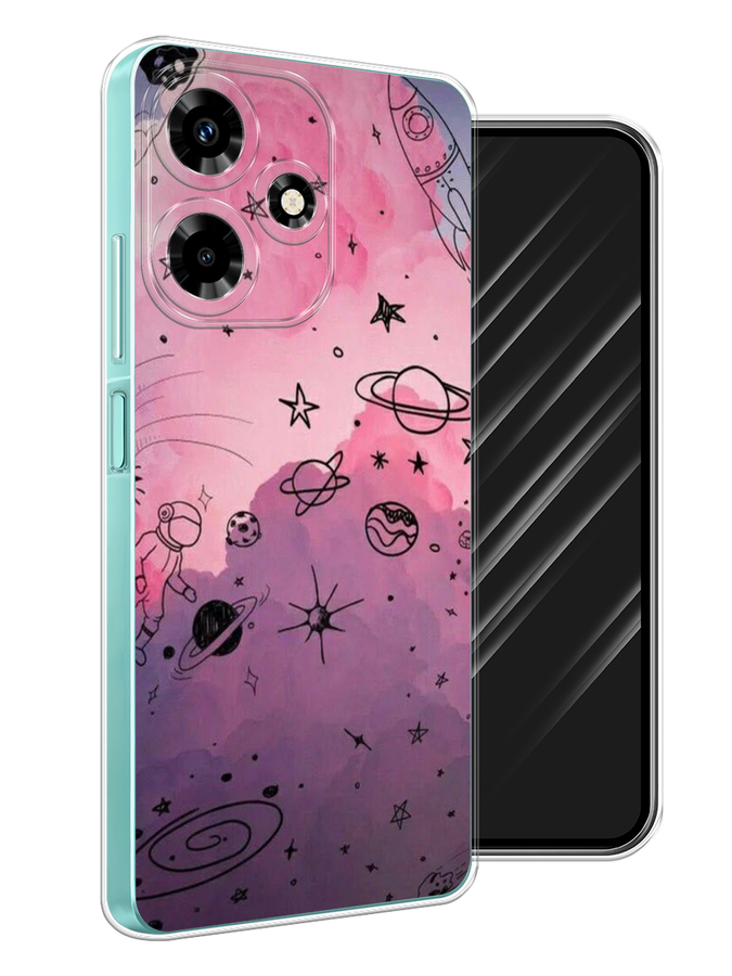 

Чехол Awog на Infinix Hot 30 "Радуга планет 3", Черный;розовый, 3104050-4