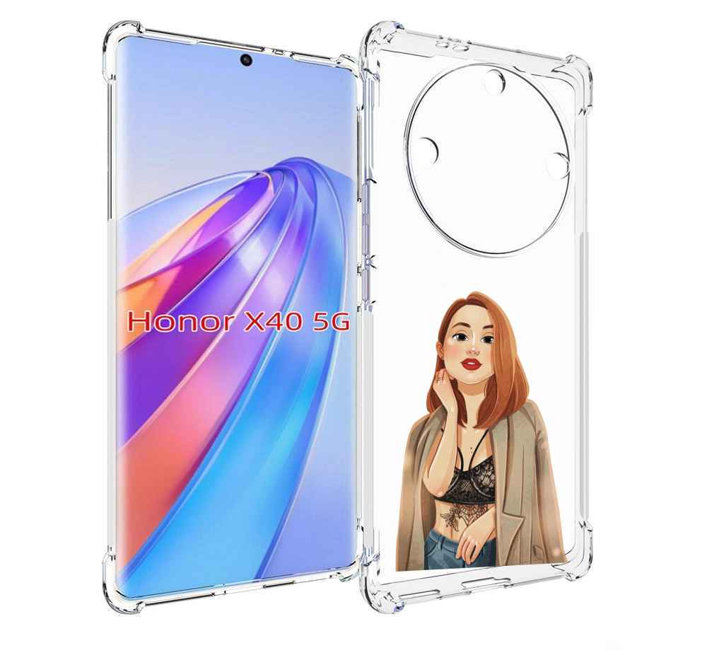 

Чехол MyPads девушка-в-кружевном-2 для Honor X40, Прозрачный, Tocco
