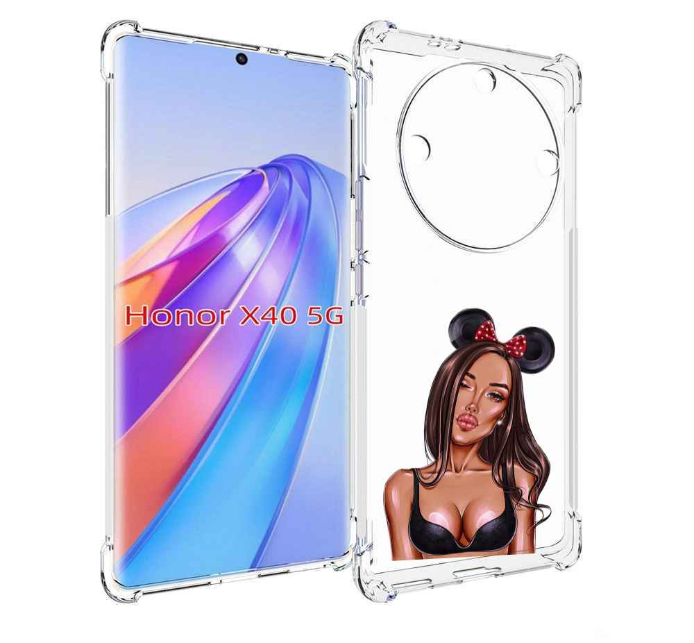 

Чехол MyPads девушка-в-купальнике-с-ушками женский для Honor X40, Прозрачный, Tocco