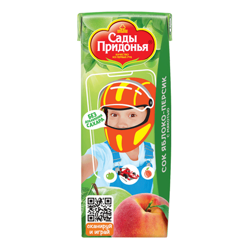 Сок детский Сады Придонья Kids яблочно-персиковый с 5 месяцев 200 мл