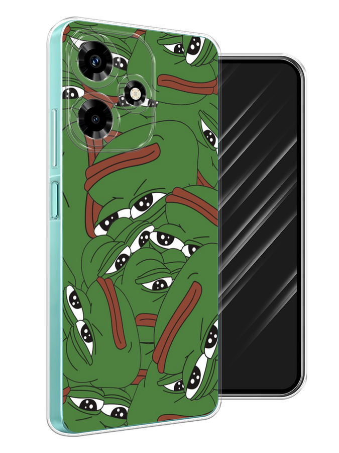 

Чехол Awog на Infinix Hot 30 "Печальный frog", Зеленый;белый, 3104050-9