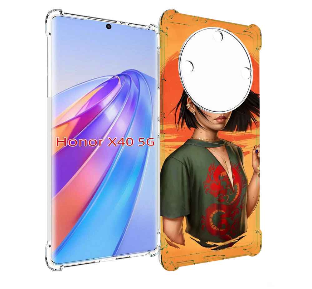 

Чехол MyPads девушка-в-оранжевом-фоне женский для Honor X40, Прозрачный, Tocco