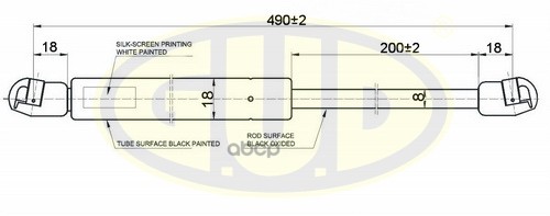 

Амортизатор Багажника Kia Rio (Bn/Tc) 03/05- 380N L=490/200Mm G.U.D арт. GGS020312