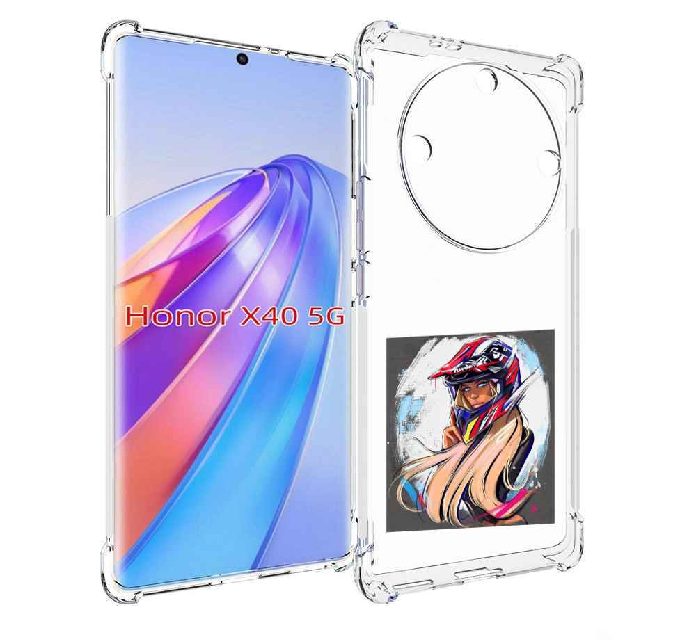 

Чехол MyPads девушка-в-шлеме для Honor X40, Прозрачный, Tocco