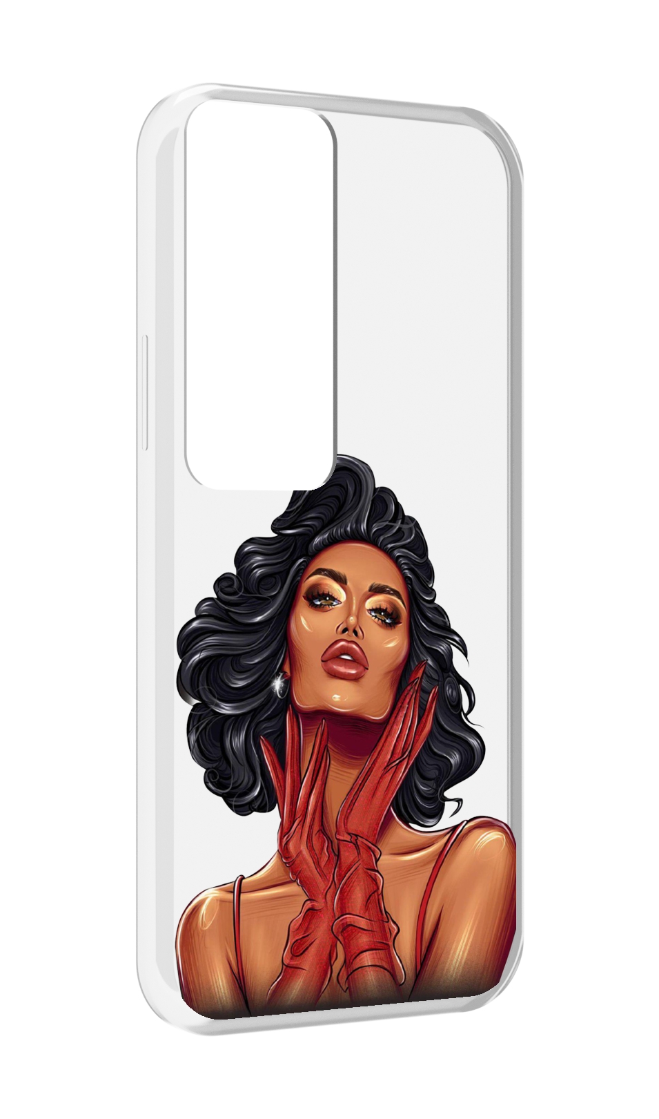 

Чехол MyPads мулатка-в-перчатках женский для Tecno Pova Neo 2, Прозрачный, Tocco