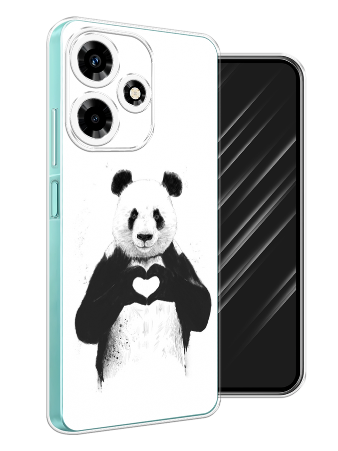 

Чехол Awog на Infinix Hot 30 "Панда love", Серебристый, 3104050-10
