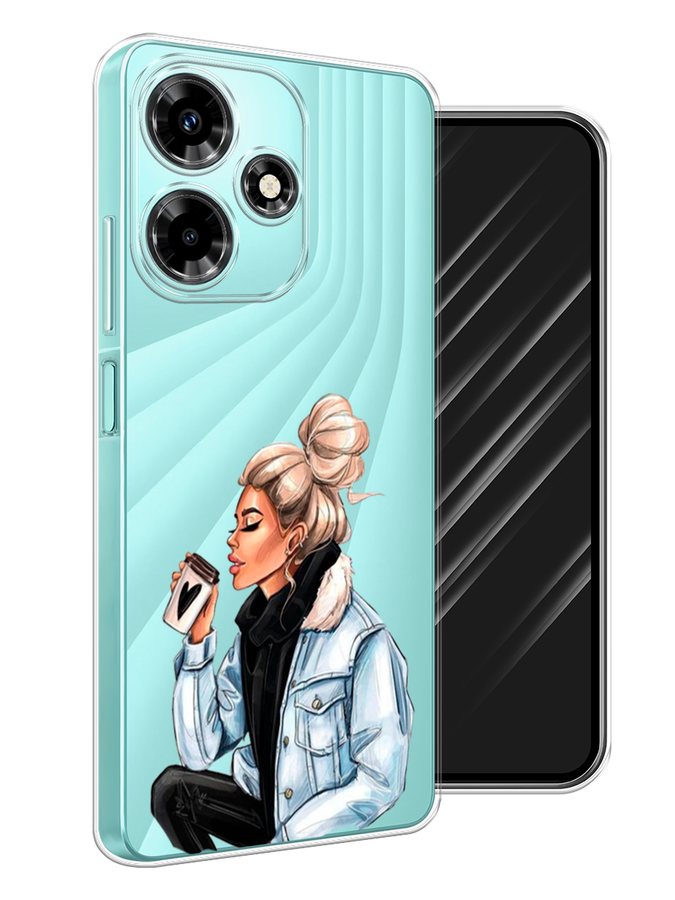 

Чехол Awog на Infinix Hot 30 "Cute girl", Бежевый;черный;голубой, 3104050-7