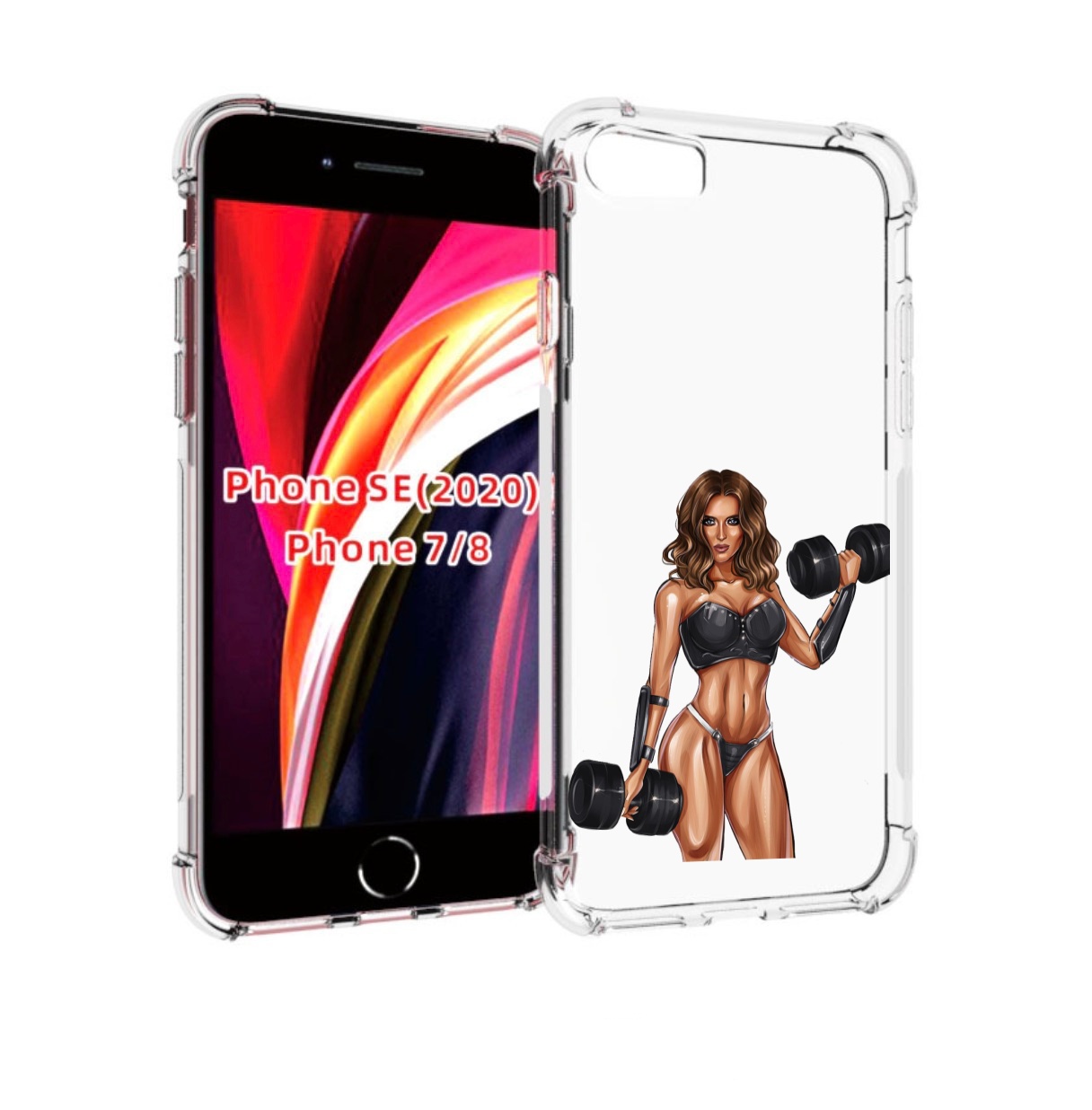 

Чехол MyPads девушка с гантелями спорт женский для iPhone 7 4.7 / iPhone 8, Прозрачный, Tocco