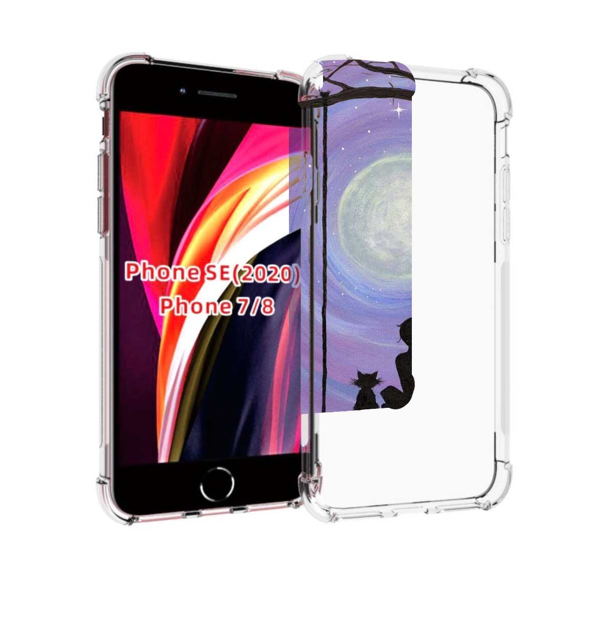 

Чехол MyPads девушка с котом на качеле женский для iPhone 7 4.7 / iPhone 8, Прозрачный, Tocco