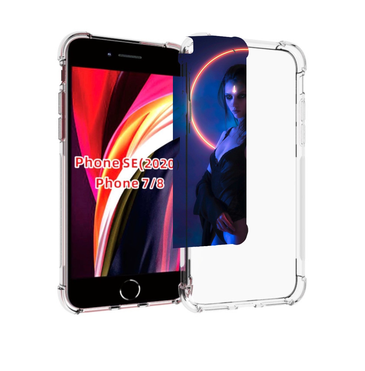 

Чехол MyPads девушка с неоновым кругом женский для iPhone 7 4.7 / iPhone 8, Прозрачный, Tocco