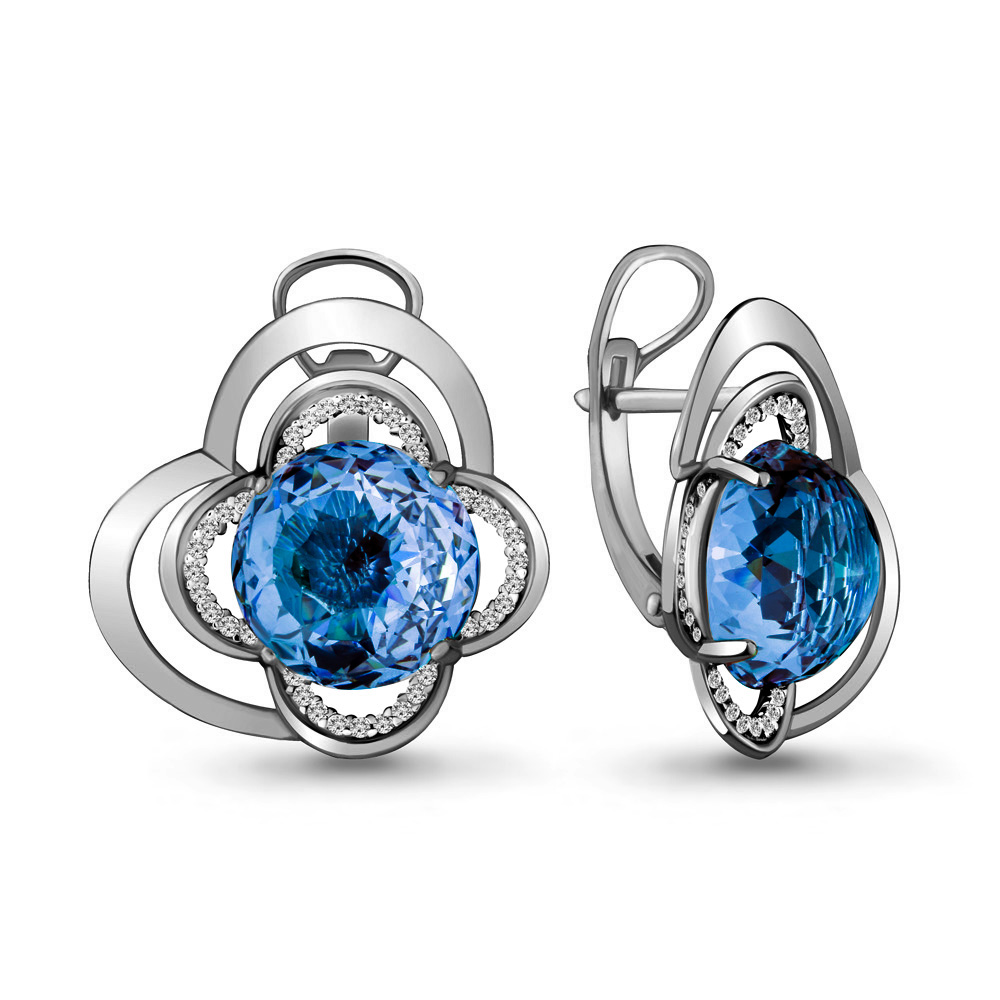 

Серьги из серебра с топазом Aquamarine 4489292А_925_р, 4489292А_925_р