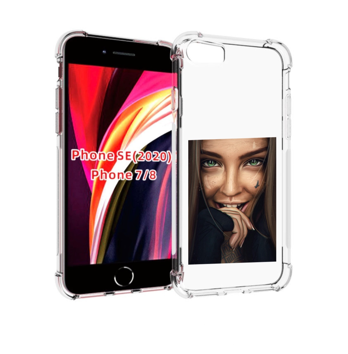 

Чехол MyPads девушка улыбается женский для iPhone 7 4.7 / iPhone 8 / iPhone SE 2 (2020), Прозрачный, Tocco