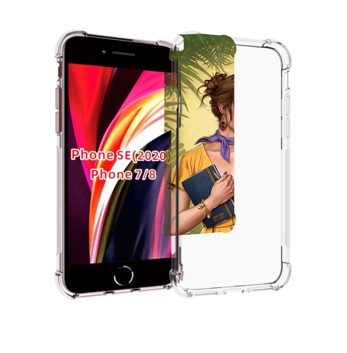 

Чехол MyPads девушка-в-зелени женский для iPhone 7 4.7 / iPhone 8 / iPhone SE 2 (2020), Прозрачный, Tocco