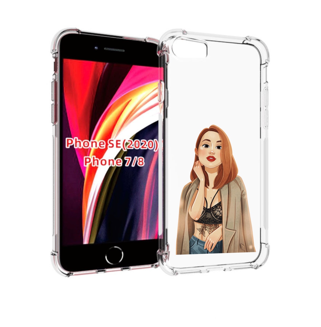 

Чехол MyPads девушка-в-кружевном-2 для iPhone 7 4.7 / iPhone 8 / iPhone SE 2 (2020), Прозрачный, Tocco