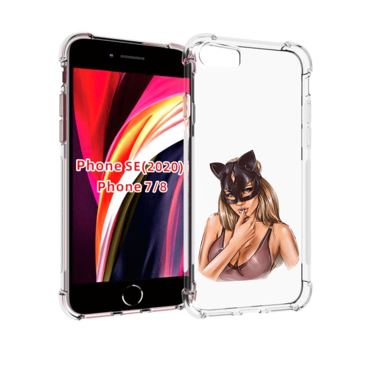 

Чехол MyPads девушка-в-купальнике-с-маской-кошки женский для iPhone 7 4.7 / iPhone 8, Прозрачный, Tocco