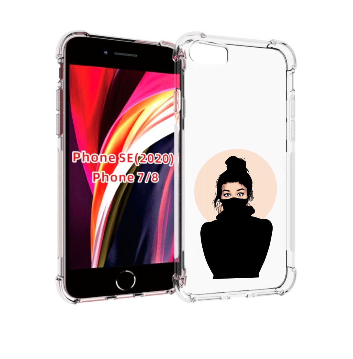 

Чехол MyPads девушка-в-свитере женский для iPhone 7 4.7 / iPhone 8 / iPhone SE 2 (2020), Прозрачный, Tocco