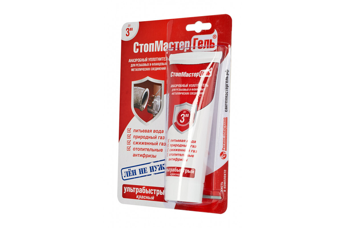 

Анаэробный герметик СантехМастер Гель красный 60г, 4023