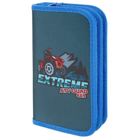 

Пенал ЮНЛАНДИЯ, 2 отделения, полиэстер, 19х11 см, "Extreme", 271026 (арт. 271026), Зеленый;синий