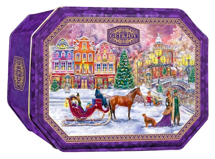 Чай черный GET&JOY листовой в жестяной шкатулке Прогулка у елки, 75 г