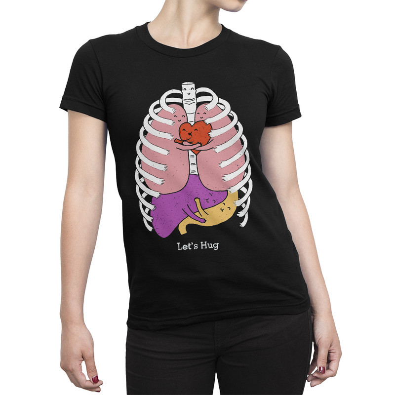 

Футболка женская Dream Shirts Анатомия Обнимашек черная XL, Черный, Анатомия Обнимашек