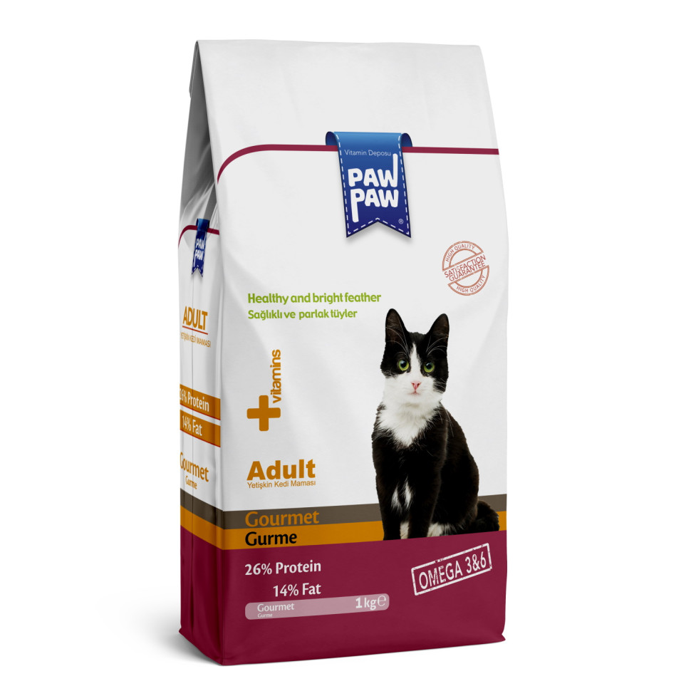 

Сухой корм для кошек Pawpaw Adult Cat Food Gourmet с бараниной, рыбой и курицей, 1 кг, Pawpaw Adult Cat Food Gourmet сухой корм для кошек - 1 кг