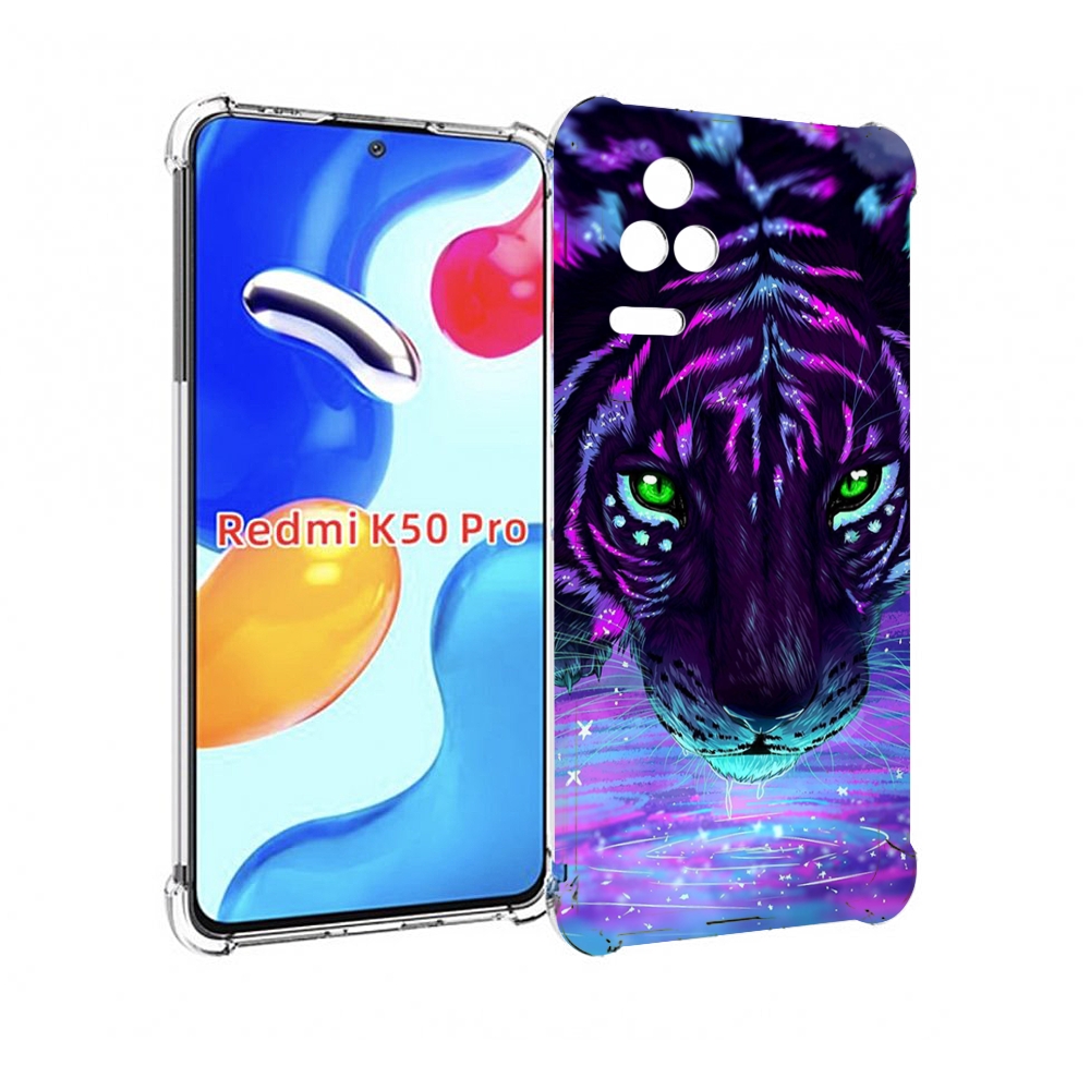 

Чехол MyPads Тигр-неон для Xiaomi Redmi K50/K50 Pro, Прозрачный, Tocco