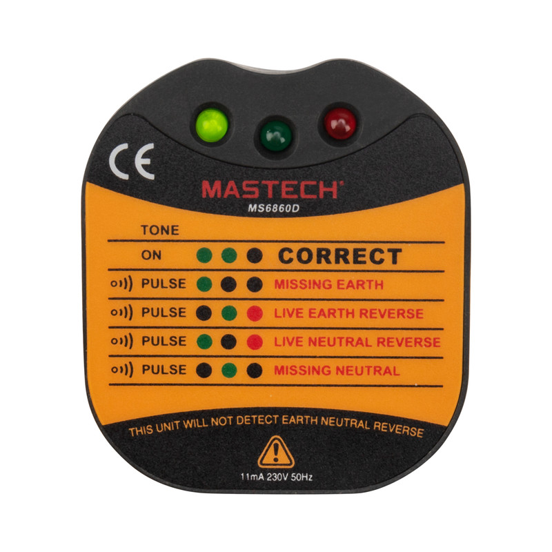 Тестер розеток MS6860D MASTECH тестер с генератором сигнала ms6810 mastech