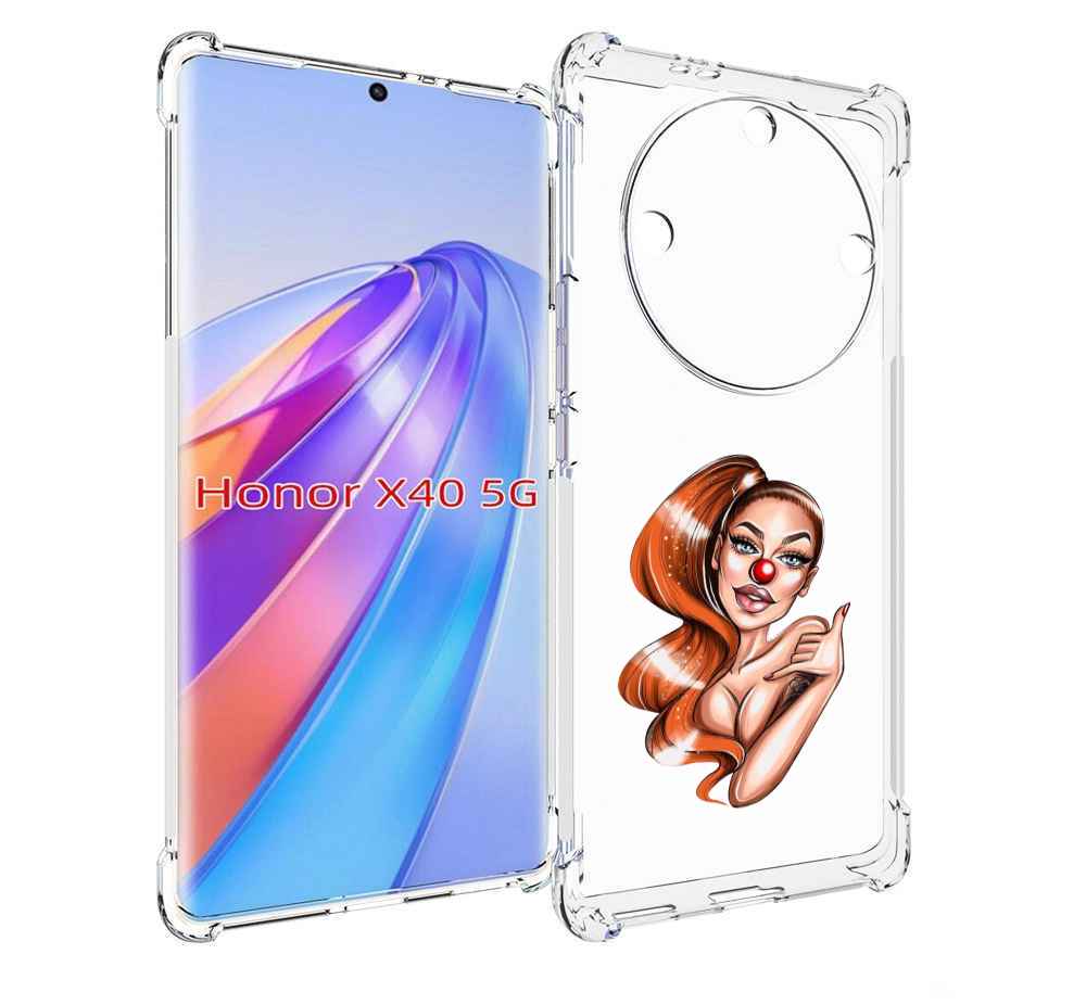 

Чехол MyPads девушка-клоун для Honor X40, Прозрачный, Tocco