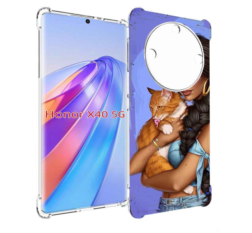 

Чехол MyPads девушка-красивая-с-синим-фоном женский для Honor X40, Прозрачный, Tocco