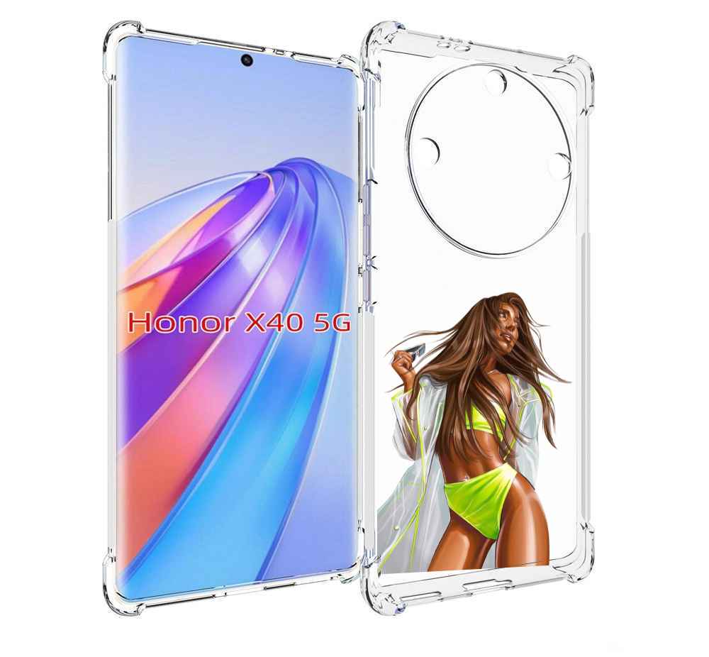 

Чехол MyPads девушка-модель-мулатка для Honor X40, Прозрачный, Tocco