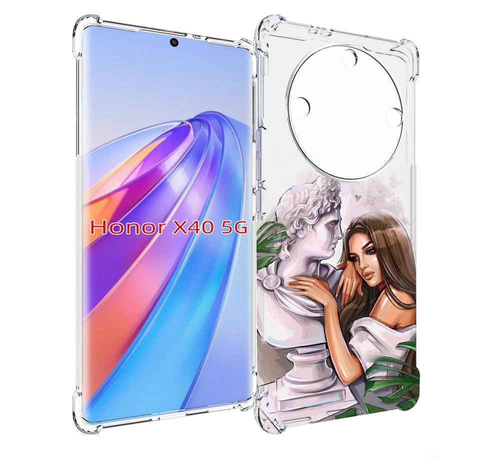 

Чехол MyPads девушка-модель-со-статуей женский для Honor X40, Прозрачный, Tocco