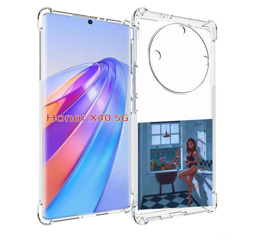 

Чехол MyPads девушка-на-кухне для Honor X40, Прозрачный, Tocco