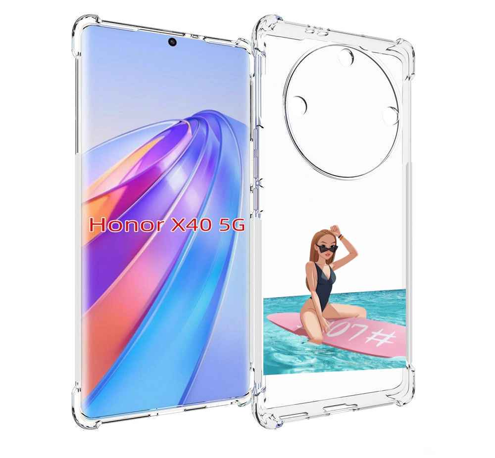 

Чехол MyPads девушка-на-серфе женский для Honor X40, Прозрачный, Tocco