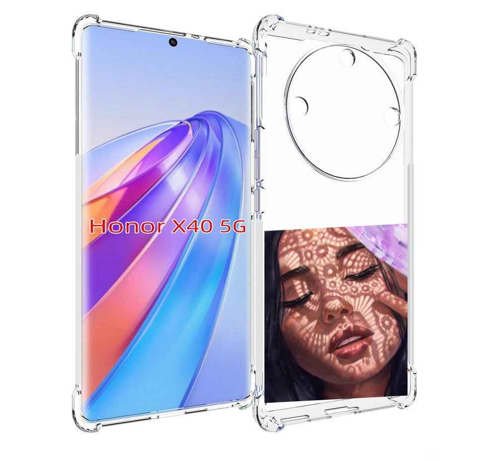 

Чехол MyPads девушка-под-кружевами женский для Honor X40, Прозрачный, Tocco