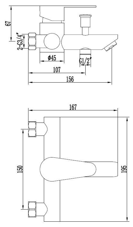 

Смеситель для ванны ESKO Orlando OL 54 однозахватный, короткий излив, душ. гарнитур, нерж., Серебристый