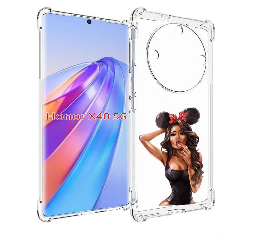 

Чехол MyPads девушка-с-грейпфрутом женский для Honor X40, Прозрачный, Tocco