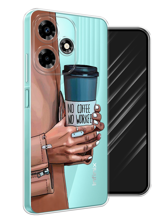 

Чехол Awog на Infinix Hot 30 "No coffee", Синий;бежевый;коричневый, 3104050-7