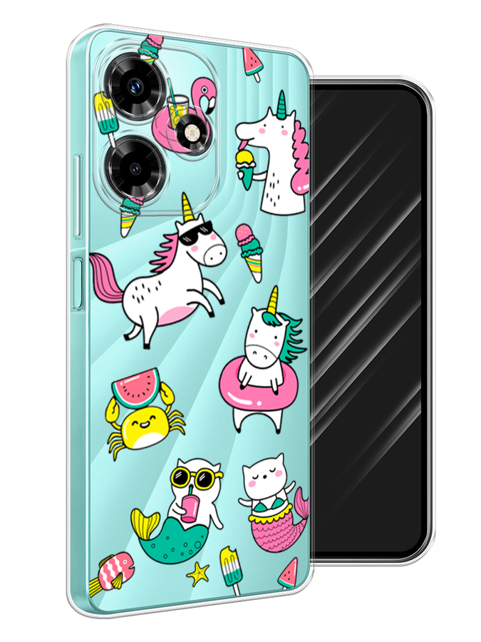 

Чехол Awog на Infinix Hot 30 "На отдыхе", Белый;бирюзовый;розовый, 3104050-2