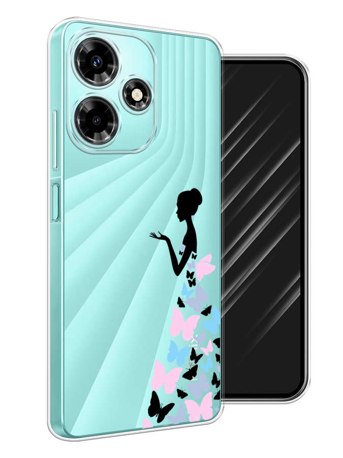 

Чехол Awog на Infinix Hot 30 "Платье из бабочек", Белый;розовый, 3104050-1