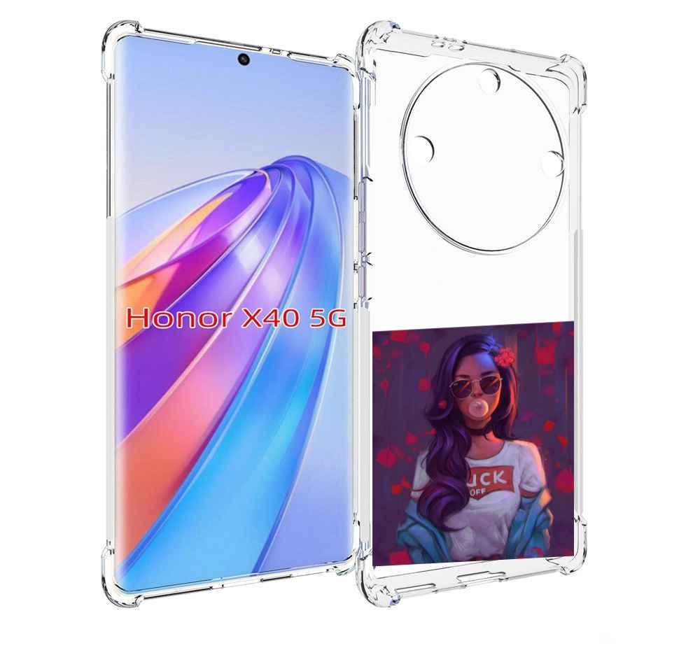 Чехол MyPads девушка-с-жвачкой женской для Honor X40