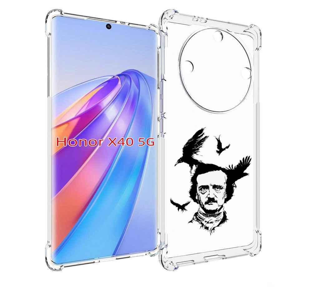 

Чехол MyPads Эдгар Аллан черно белый для Honor X40, Прозрачный, Tocco