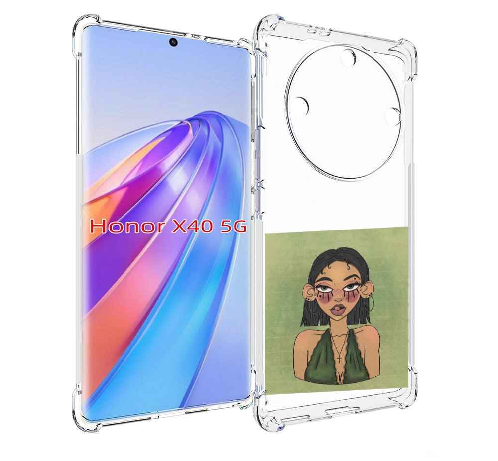 

Чехол MyPads девушка-с-каре-и-тату для Honor X40, Прозрачный, Tocco