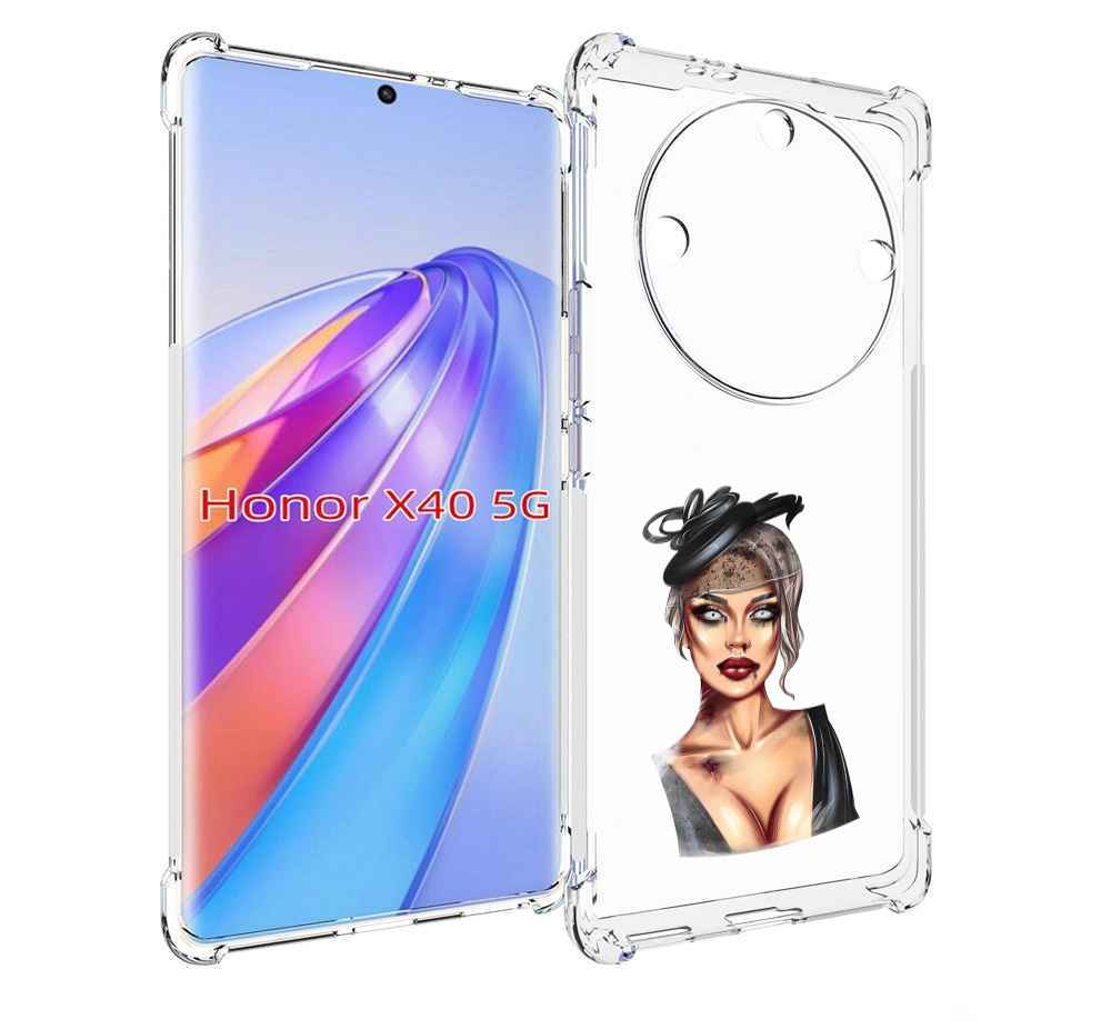 

Чехол MyPads девушка-с-линзами для Honor X40, Прозрачный, Tocco