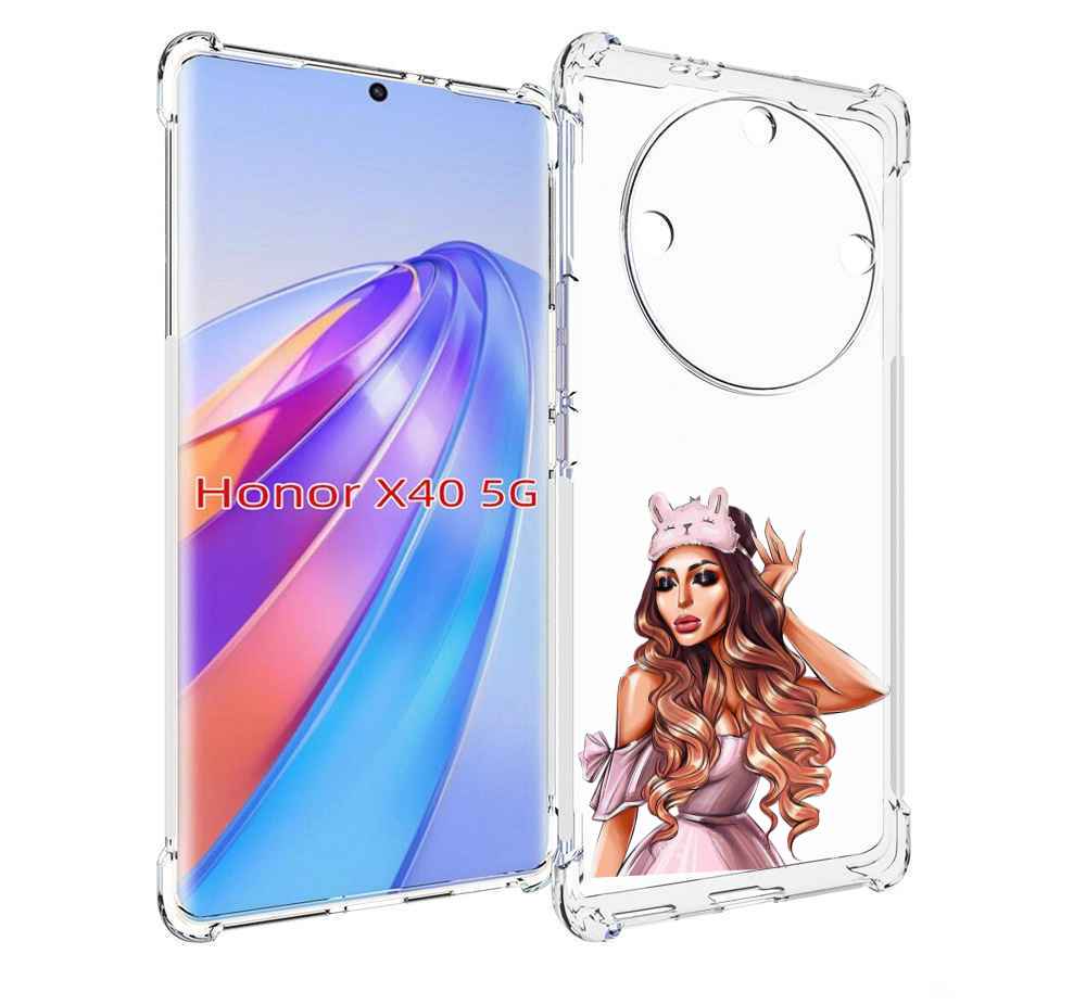 

Чехол MyPads девушка-с-маской-для-сна женский для Honor X40, Прозрачный, Tocco