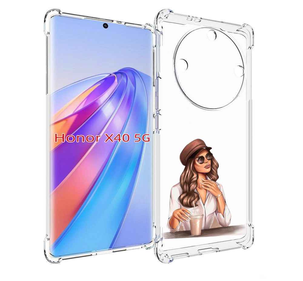 

Чехол MyPads девушка-с-милкшейком женский для Honor X40, Прозрачный, Tocco