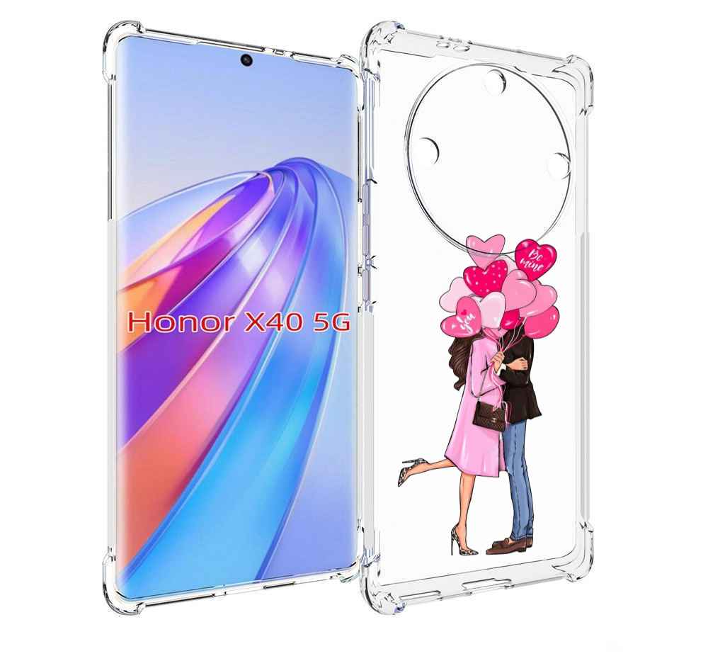 

Чехол MyPads девушка-с-парнем-сердечки женский для Honor X40, Прозрачный, Tocco