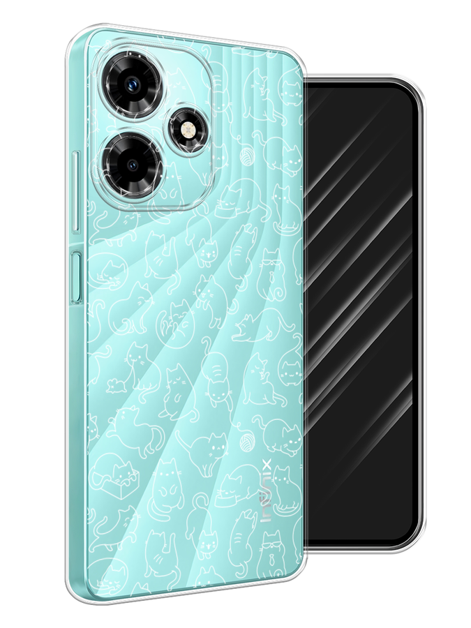 

Чехол Awog на Infinix Hot 30 "Шкодливые котики", Прозрачный;бежевый, 3104050-2