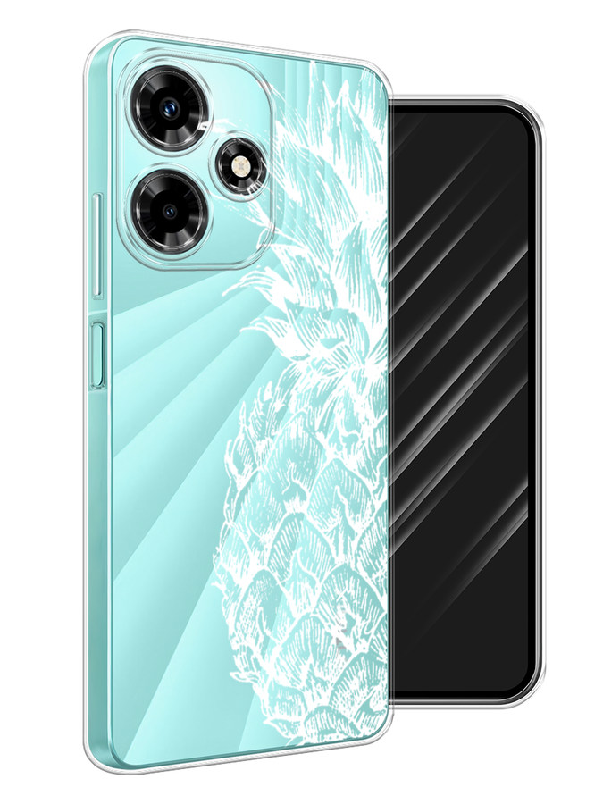 

Чехол Awog на Infinix Hot 30 "Ананас графика белая", Белый, 3104050-10