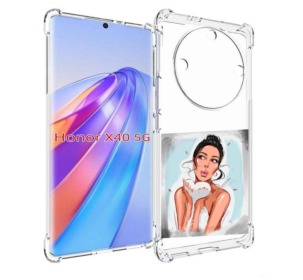 

Чехол MyPads девушка-с-пеной женский для Honor X40, Прозрачный, Tocco