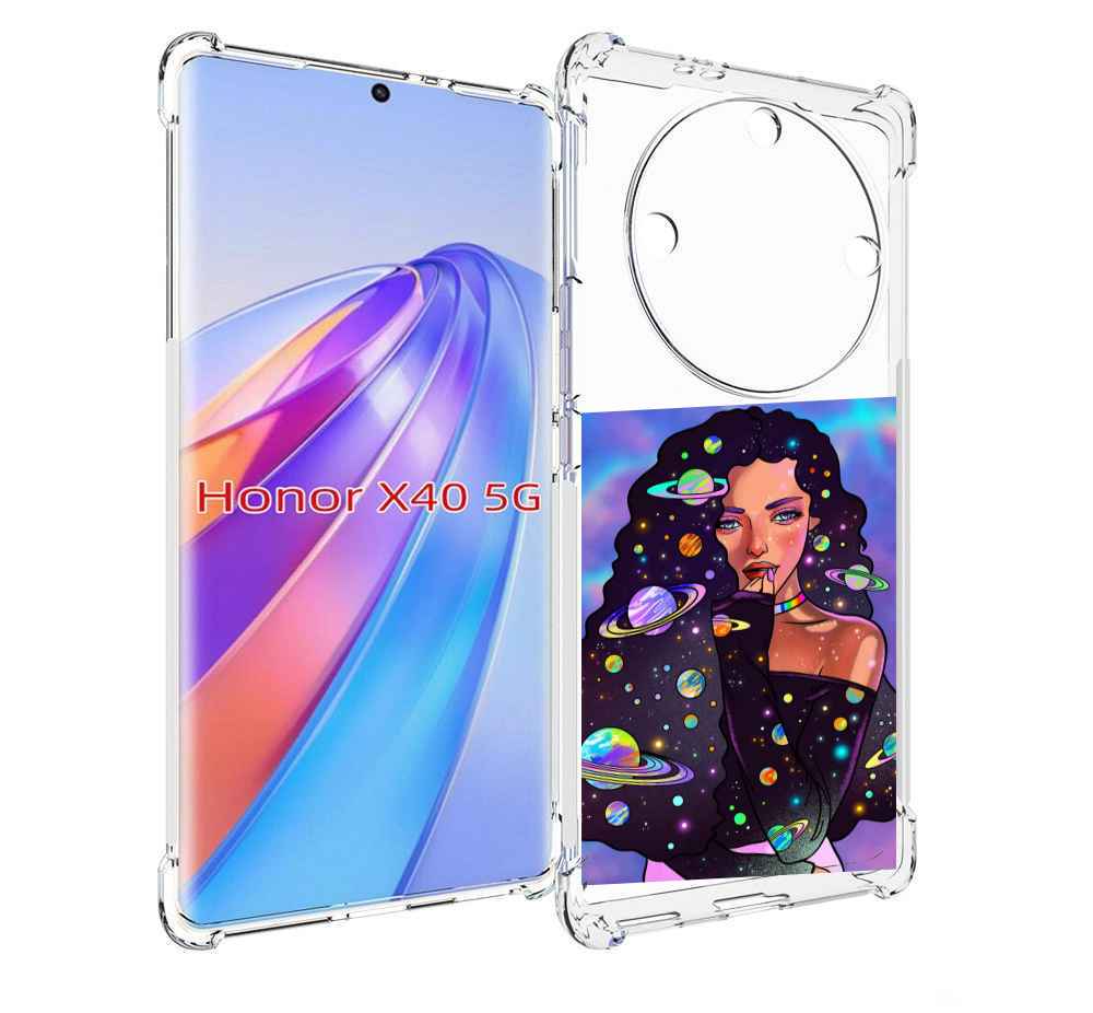 

Чехол MyPads девушка-с-планетами-в-волосах женский для Honor X40, Прозрачный, Tocco